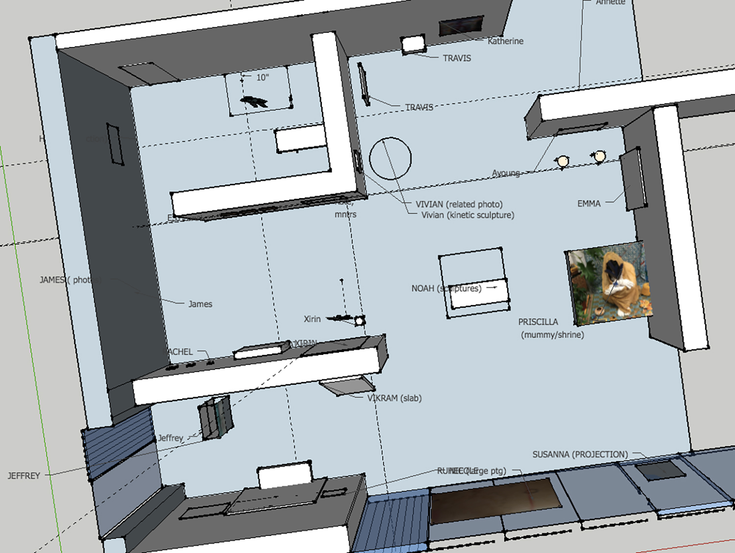  Exhibition floor plan for Wallach Gallery  Courtesy Natalie Bell 