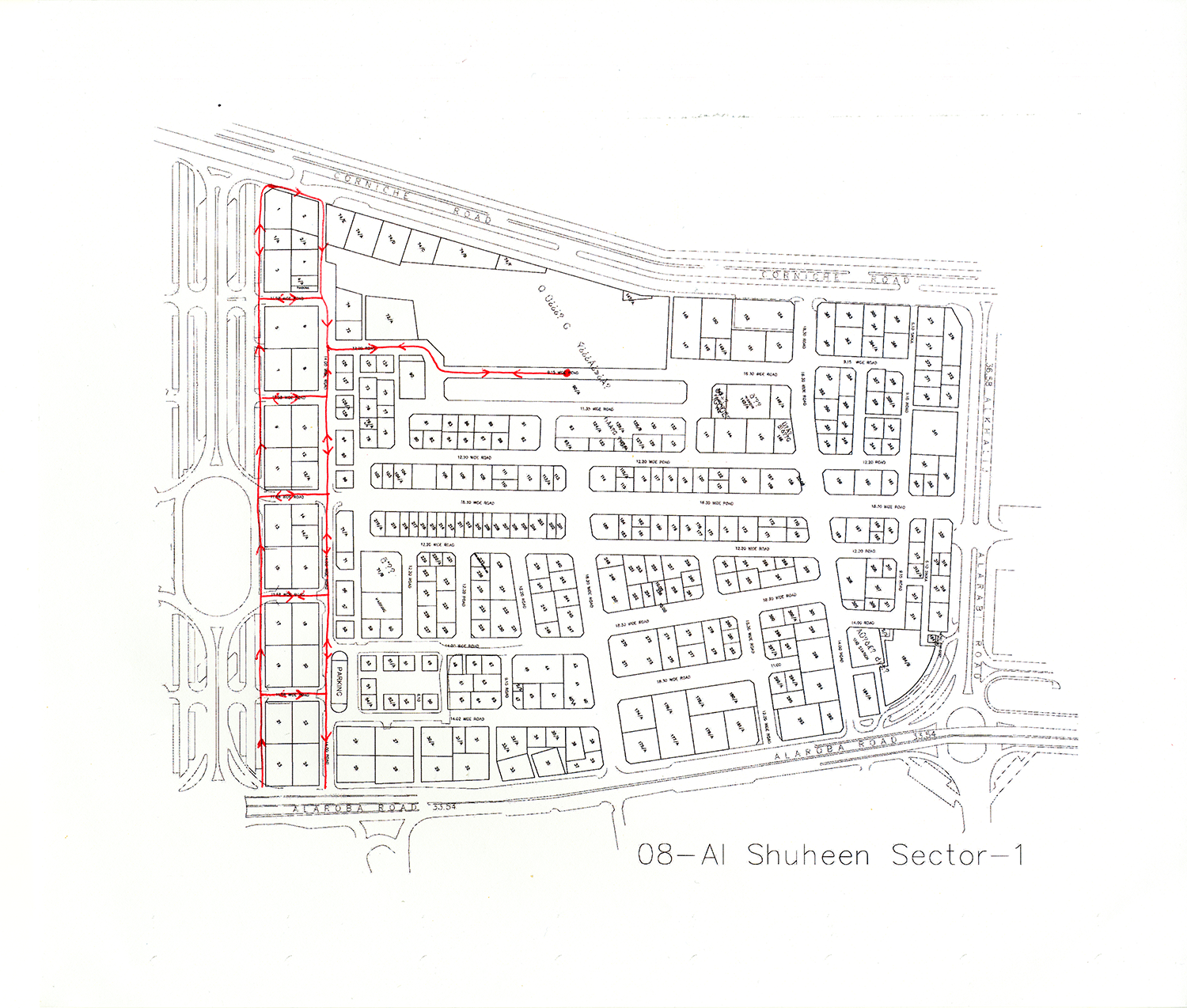   Remapped Sweeper Route - ID 1824 , 2016 Ballpoint ink on copy paper 29.7 x 35 cm 