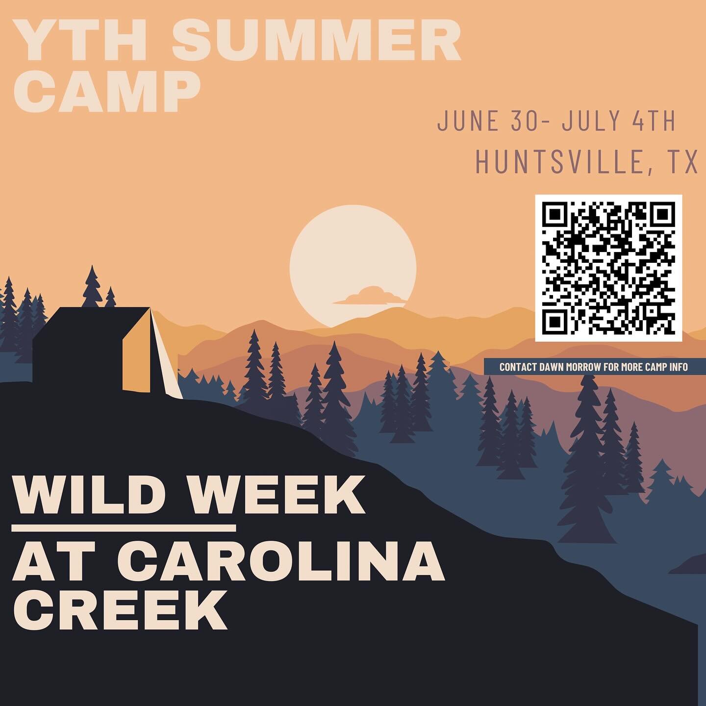 🏕️CAMP DATES ARE IN!🏕️ We&rsquo;re super excited to be headed back to our favorite camp! WILD WEEK AT CAROLINA CREEK! June 30th -July 4th. It was such a blast last year and this year is going to be even better! Registration is open and a $75 deposi