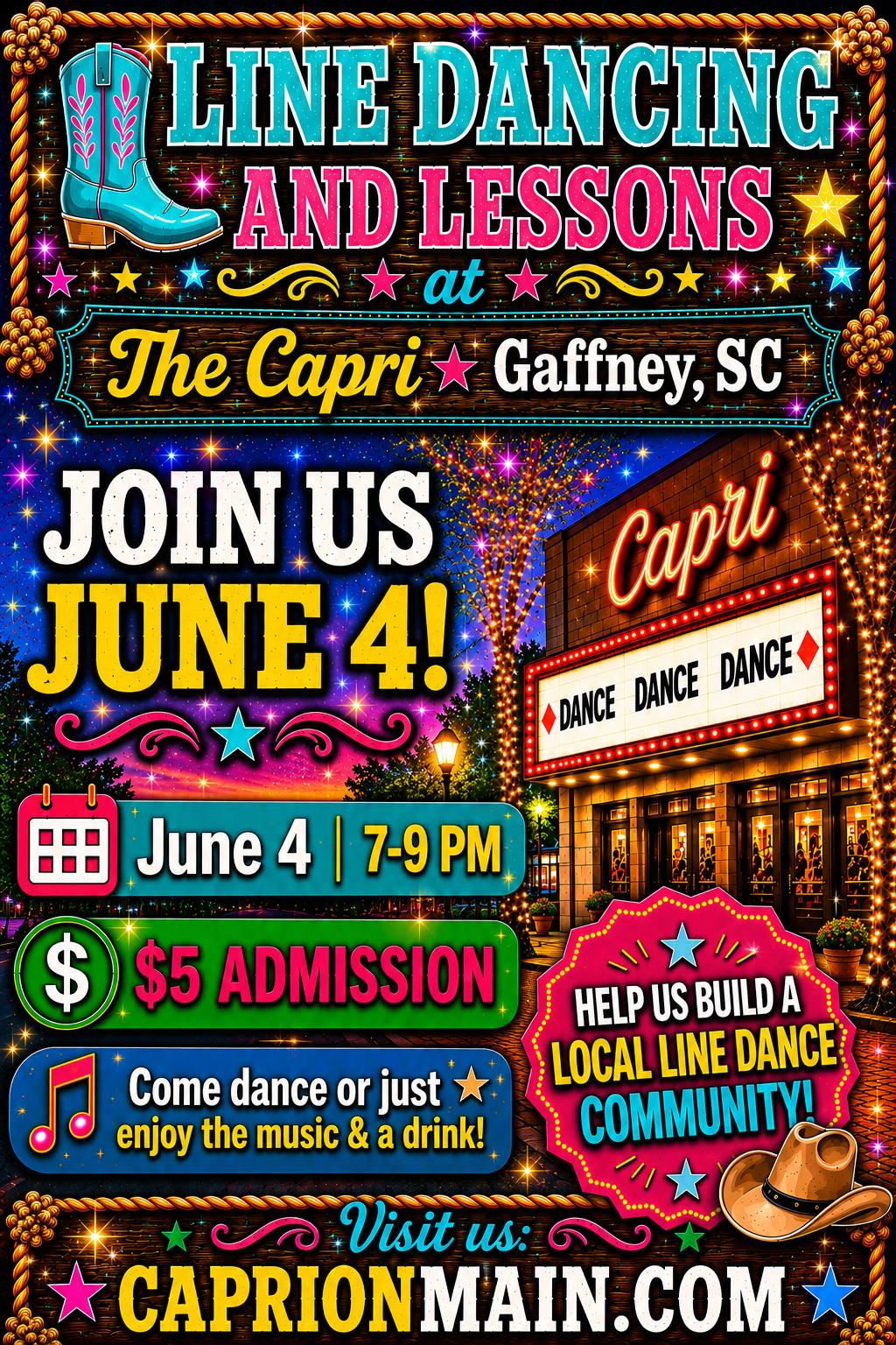 Giddy up! Line Dancing Night hosted by Jennifer Arms  