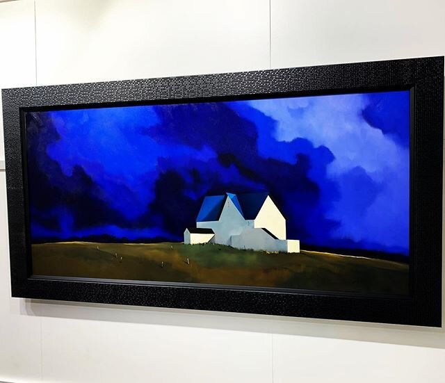 New Paintings 🖼 #villa #coast #sold #art #gallery #collector #purple #house #artofinstagram #paintingsofinstagram #homeandgarden#houseandhome #newwork #sky #clouds #landscape