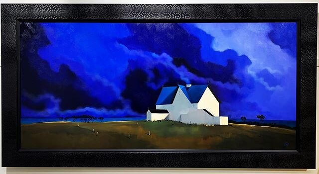 Night Light &amp; Coast Oil on linen 70 x 150 cm #purple #storm #yveskleinblue #coast #sea #ocean #villa #home #art #gallery #newzealand #nz #home #house #homeandgarden #houseandgarden #collector #edwardhopper #oilpainting #artofinstagram #paintingso