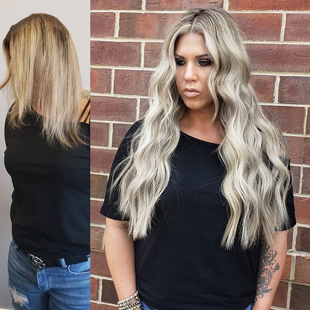 .⠀⠀⠀⠀⠀⠀⠀⠀⠀
.⠀⠀⠀⠀⠀⠀⠀⠀⠀
22&quot; Natural beaded rows extensions with soft rooted icy-cool toned blonde. .⠀⠀⠀⠀⠀⠀⠀⠀⠀
If you are craving for  bright cool toned blonde with longer lengths then click the link in my bio to apply for free consultation!👆⠀⠀⠀⠀⠀