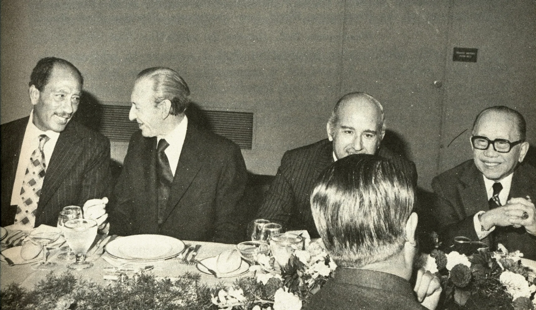 With Egyptian Pres. Anwar Sadat and Kurt Waldheim