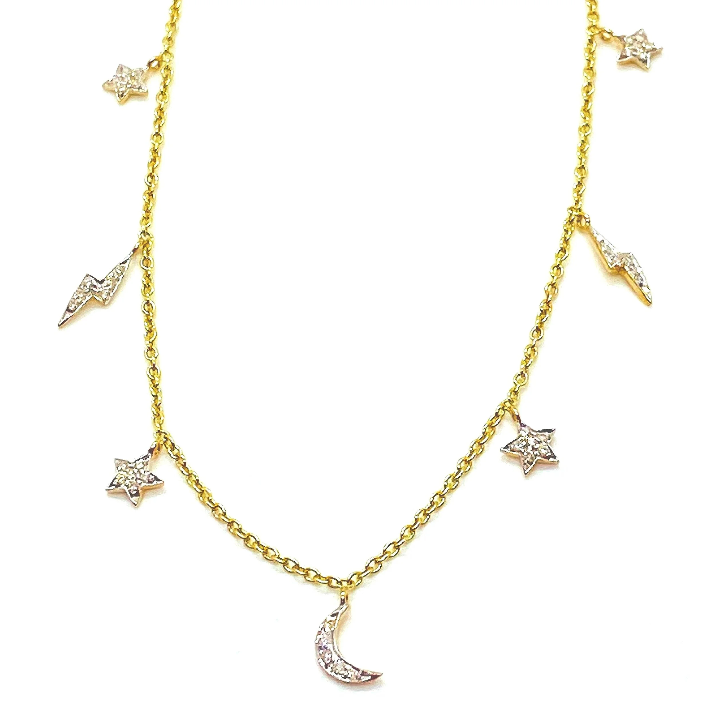 Moon and Stars Charm necklace