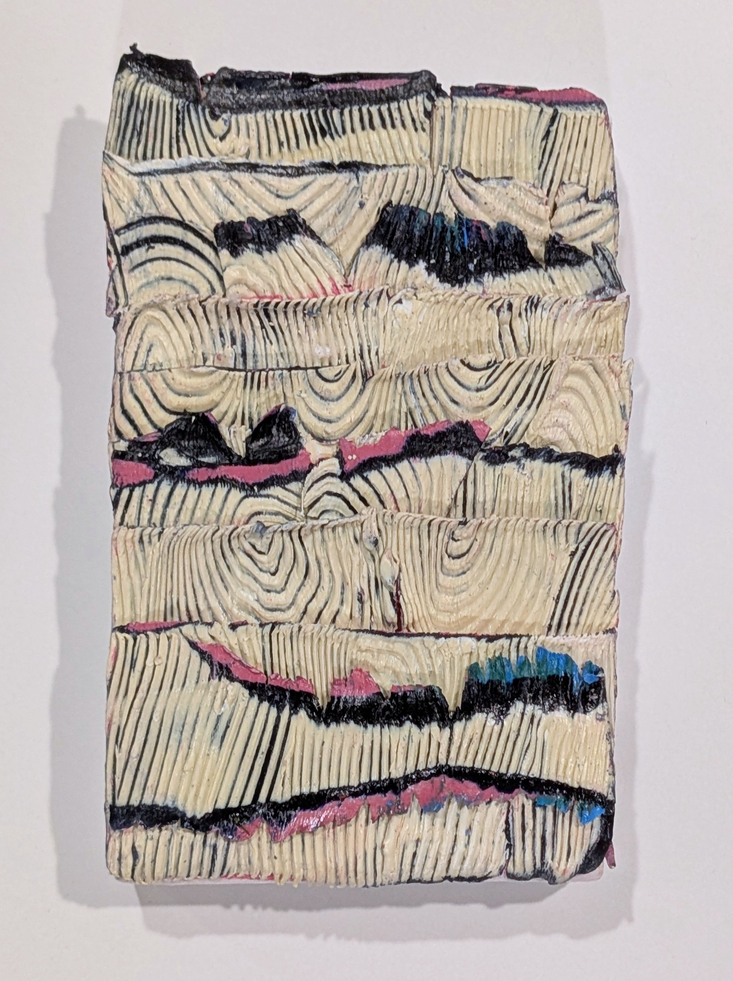   Small Eyelashes   Cold wax on panel 4" x 6"  $75  Available 