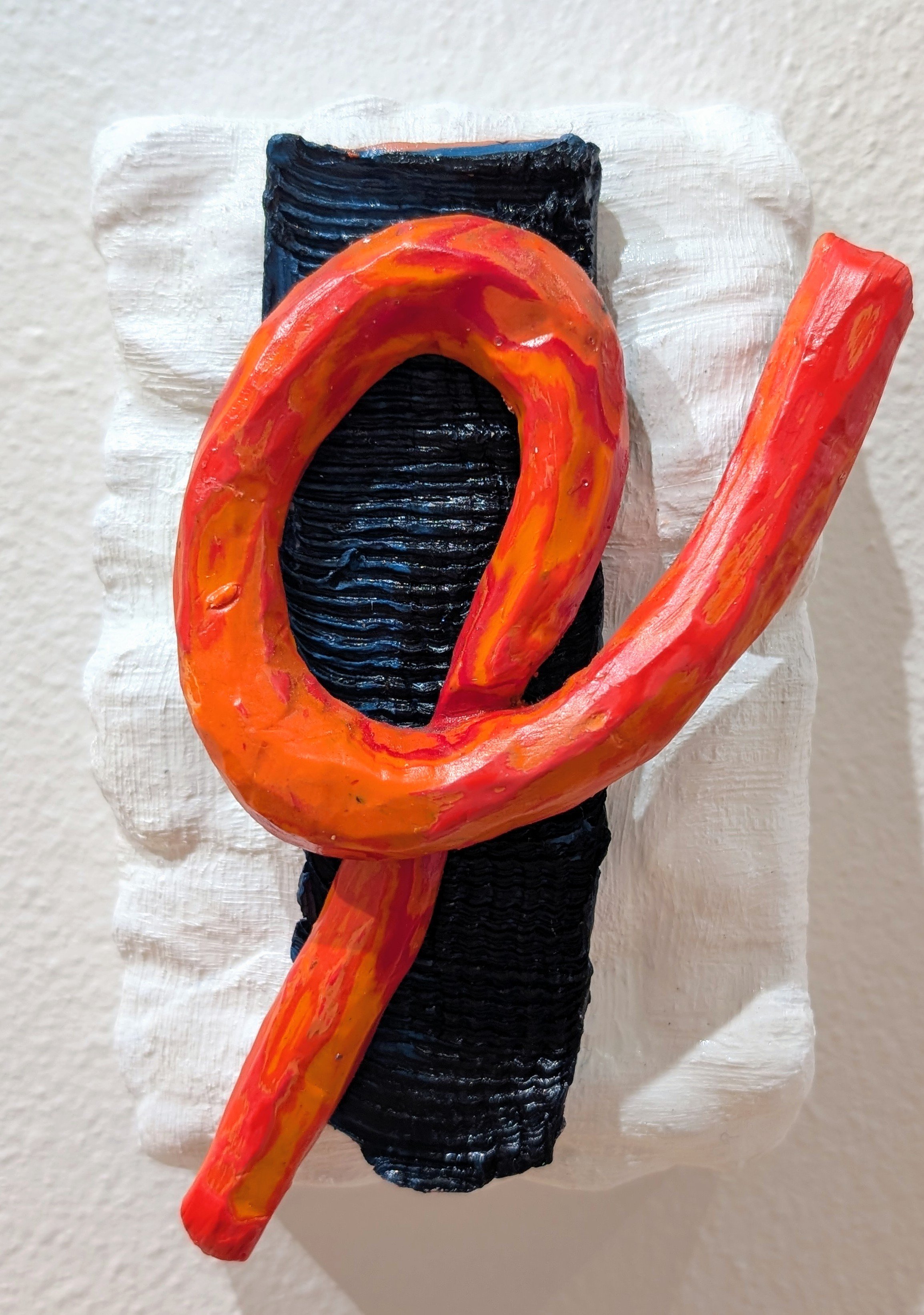   Red Neon Loop  Cold wax on panel 4" x 6"  $125  Available 