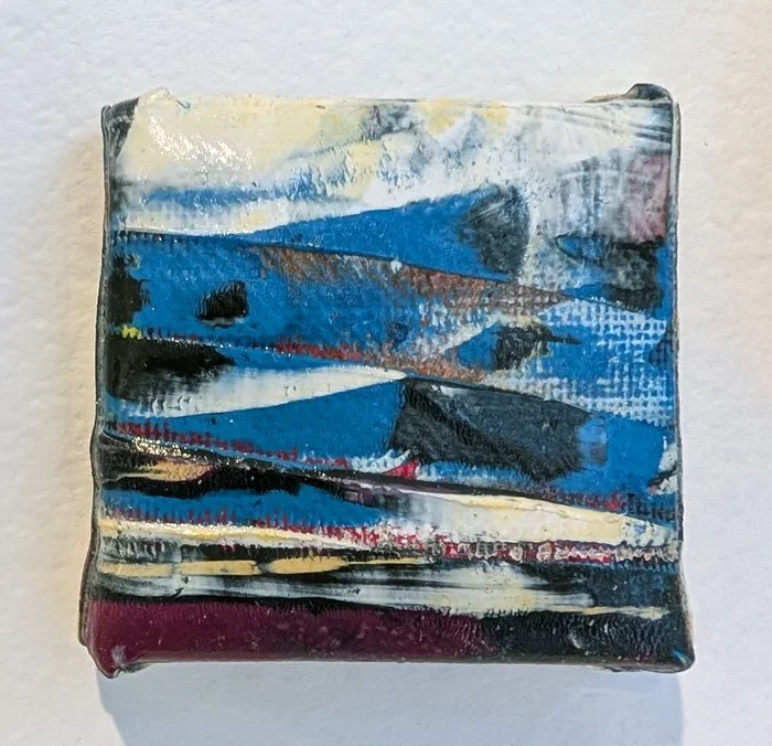   Abstract Pinkie  Cold wax on canvas 2" x 2"  $25  Available 