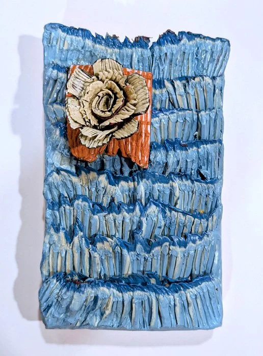   Ocean Beauty Floating in the Sun  Cold wax on panel 4" x 6"  $100  Available 