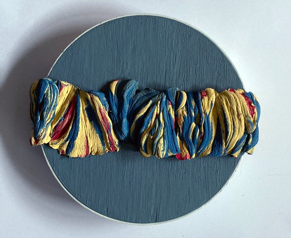   Untitled 1  Cold Wax on canvas 6” diameter  Sold 