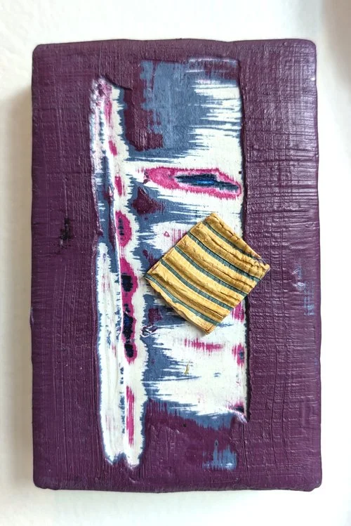   Purple Scrape  Cold wax on panel 4" x 6"  $75  Available 