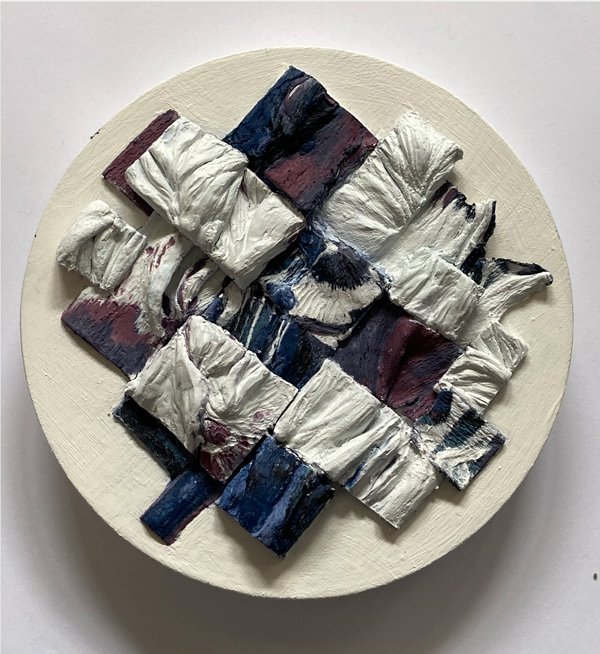   Untitled IV  Cold Wax on canvas 6” diameter  Sold 
