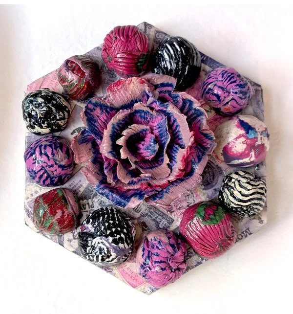  Berry Berry  Cold wax on canvas 6" x 6" $120  Available 