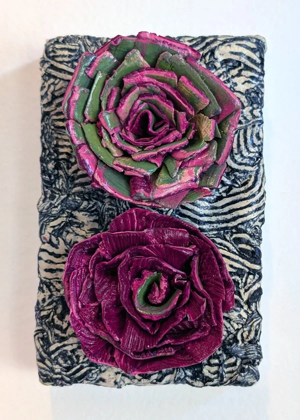  Rose Succulents Cold wax on panel 4" x 6"  $125  Available 