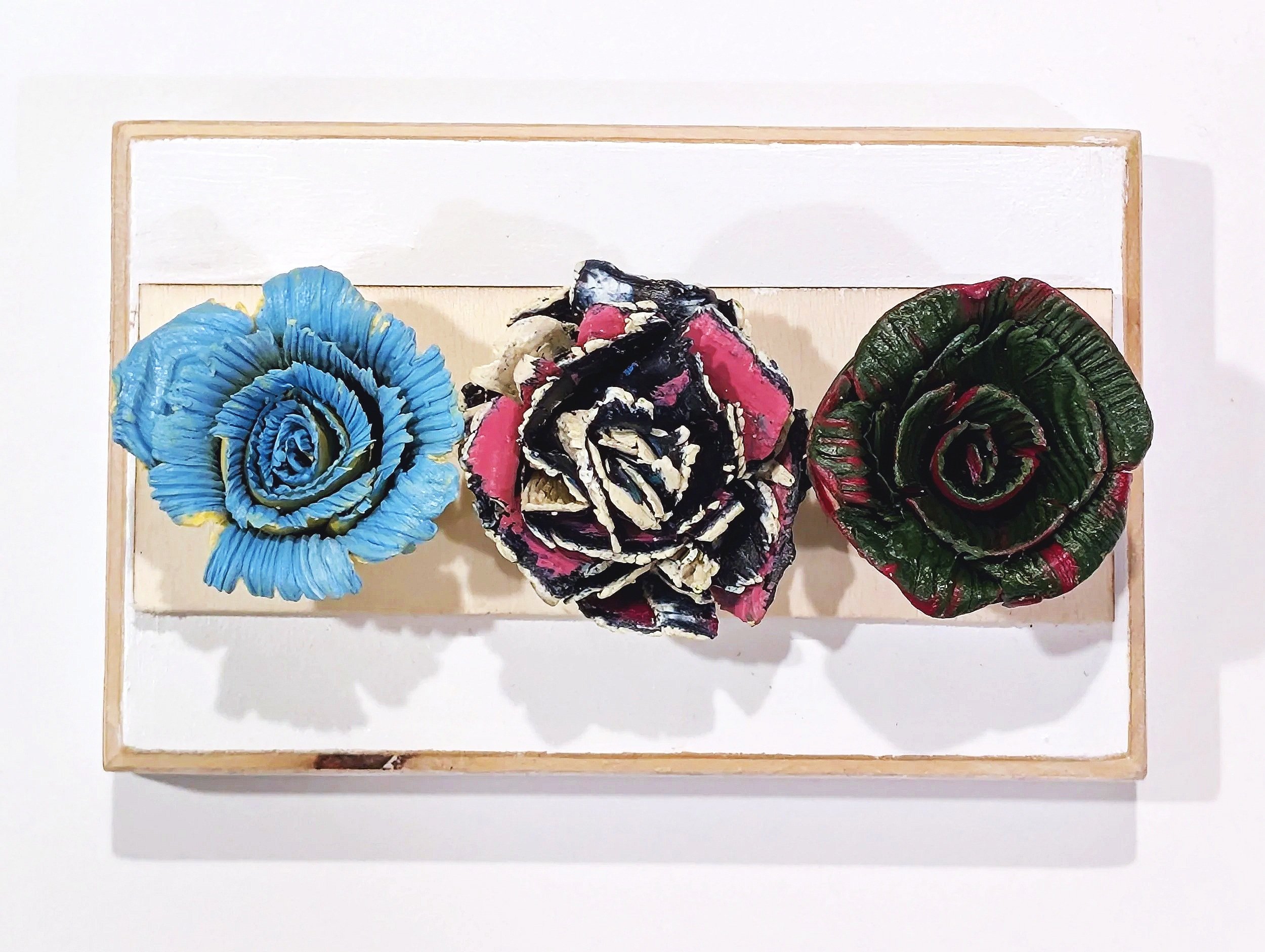   Three Sisters  Cold wax on panel 6" x 4"  $100  Available 