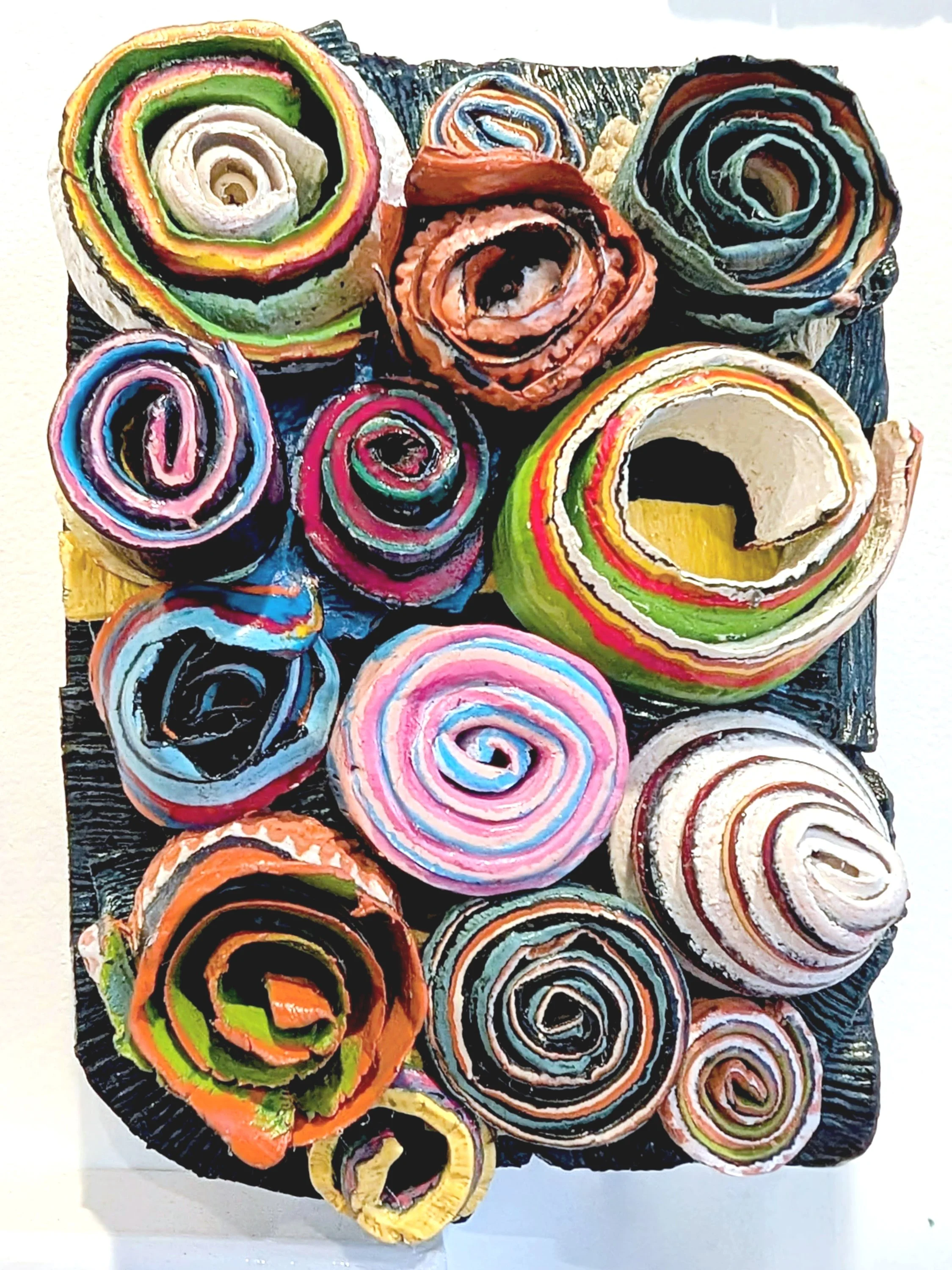   Jaimi’s Spirals  Cold wax on panel 4" x 6"   Sold 
