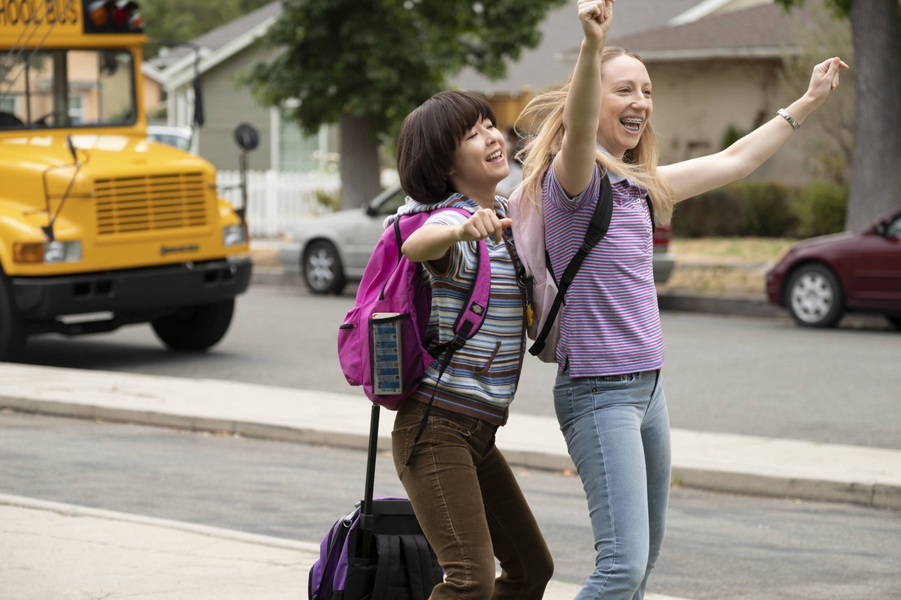 Celebrate! Rolling backpacks are fun and save the back pain! Photo from Alex Lombardi/Hulu.