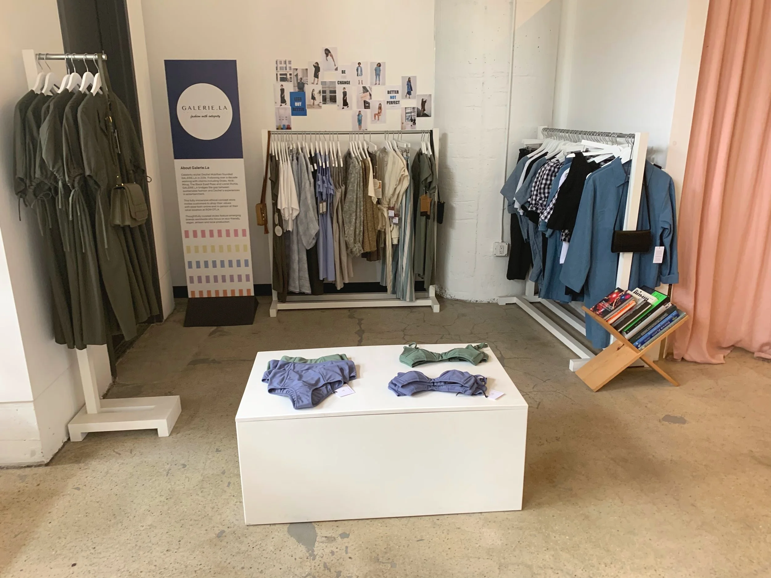 Well-curated clothing in downtown LA loft vibes.