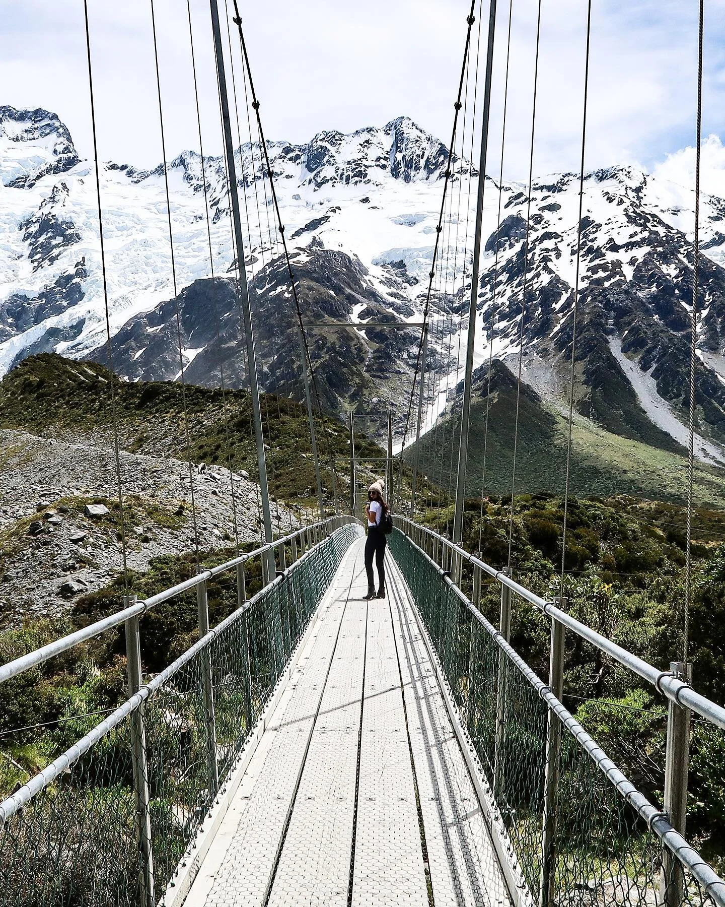 The Hooker Valley Track - one thing you absolutely must do when visiting Aoraki/ Mt Cook National Park. 
This was one of the most breathtaking walks we did in NZ, complete with sweeping views of snow-capped mountains, glacial lakes, alpine meadows an