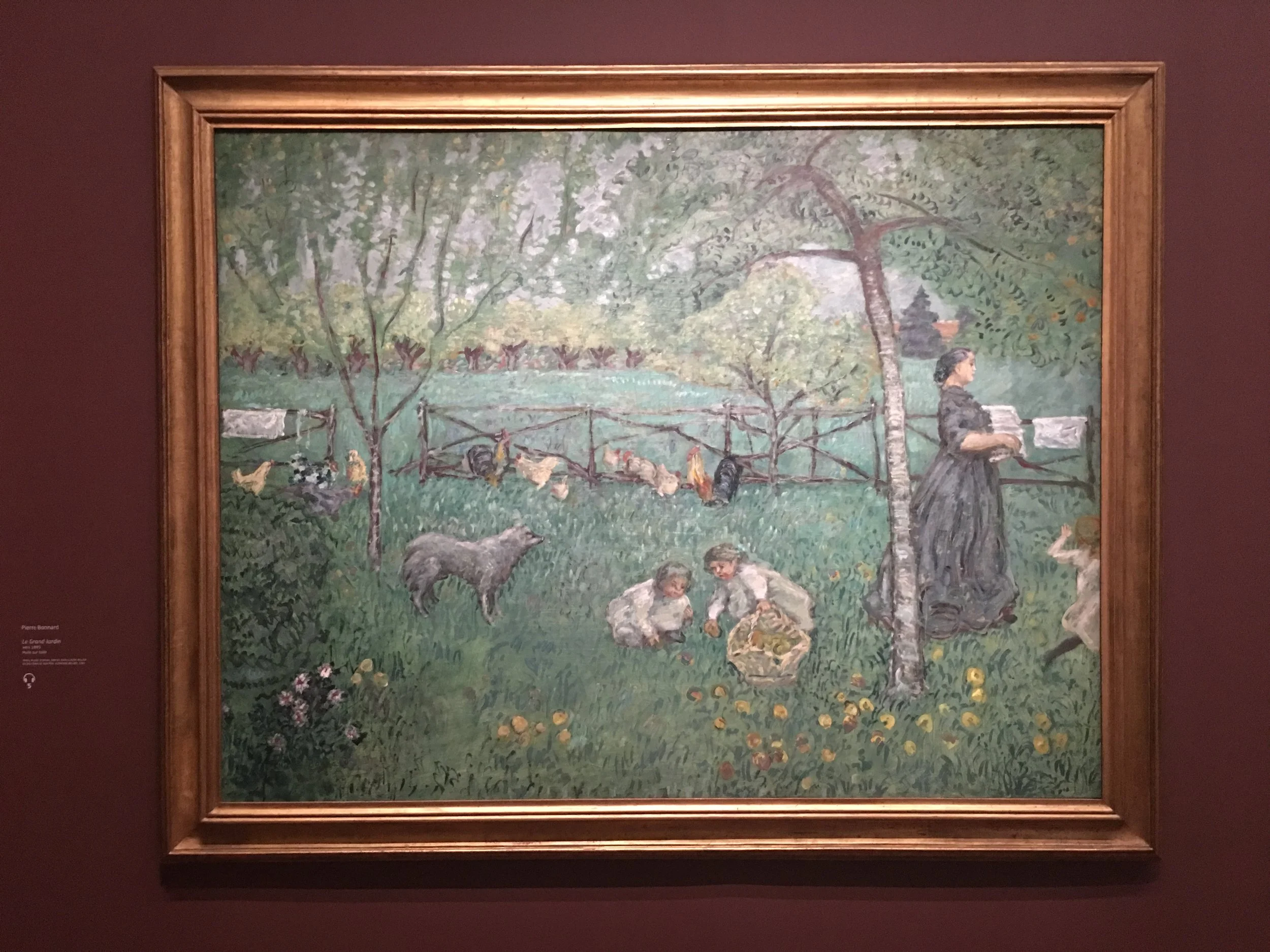 Pierre Bonnard - La Cueillette des pommes vers 1895 La série réalisée sur ce thème pourrait faire partie d’un projet de décor immersif.