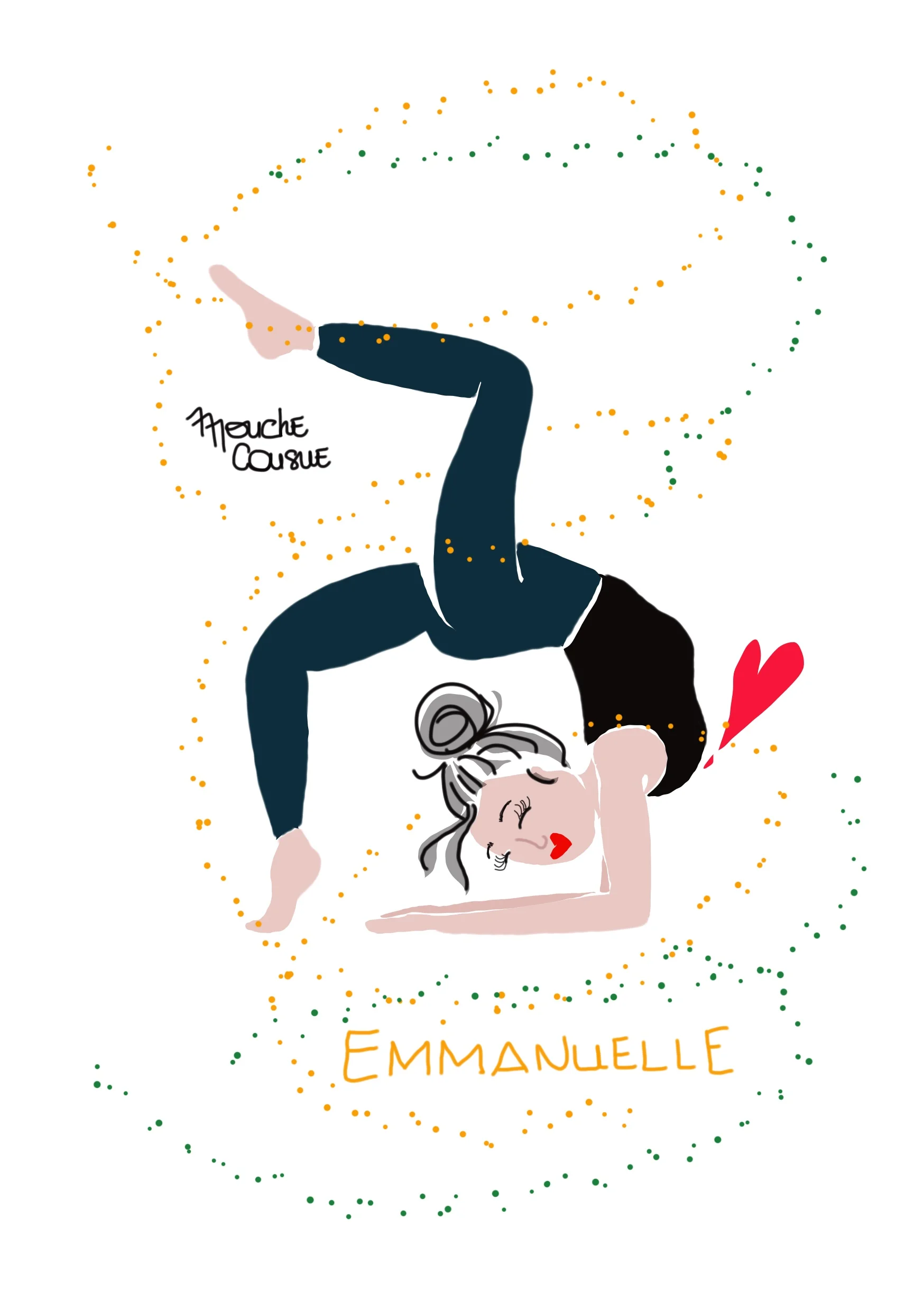 Illustration Mouche Cousue - Carte personnalisée