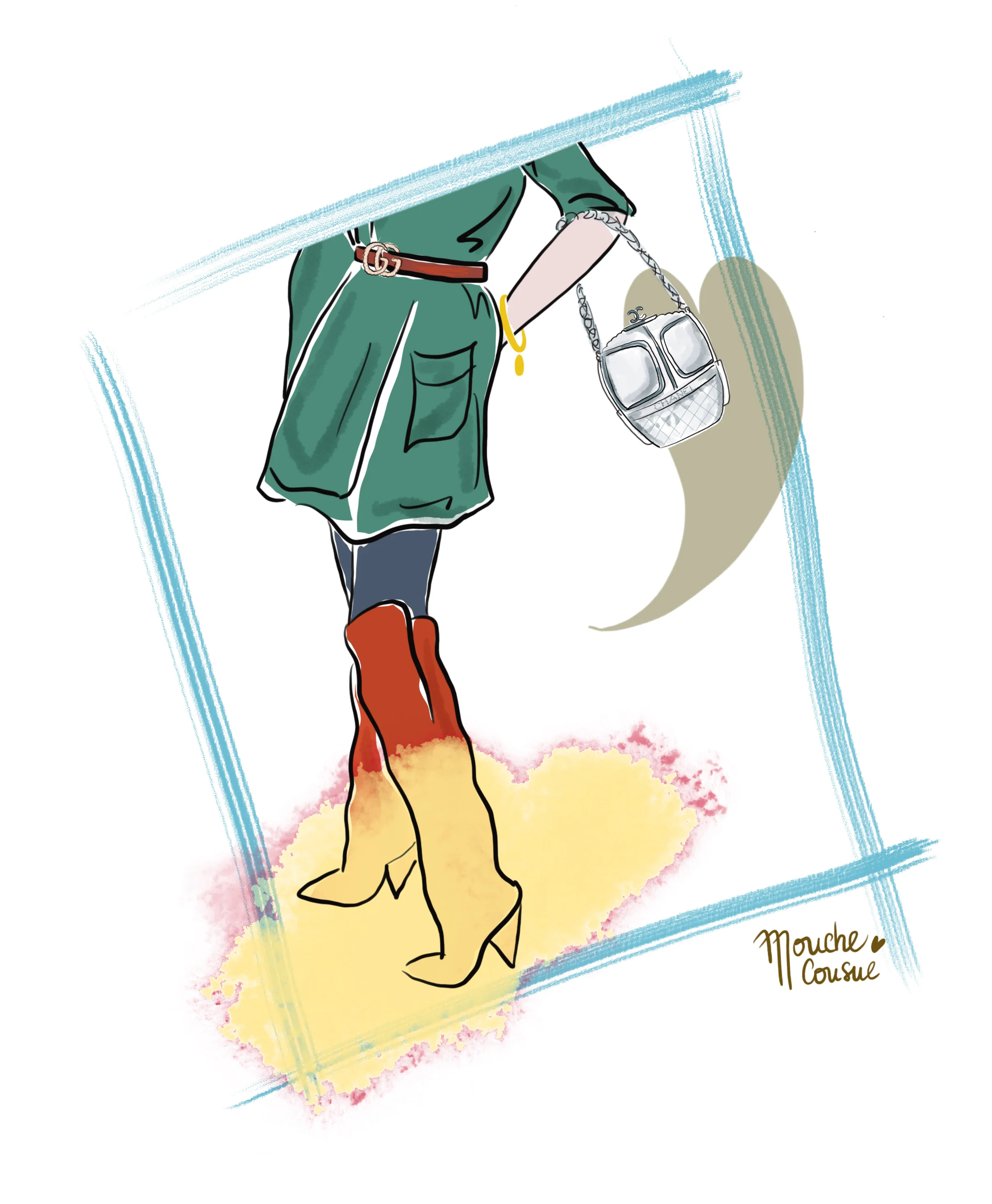 Illustration mouche cousue