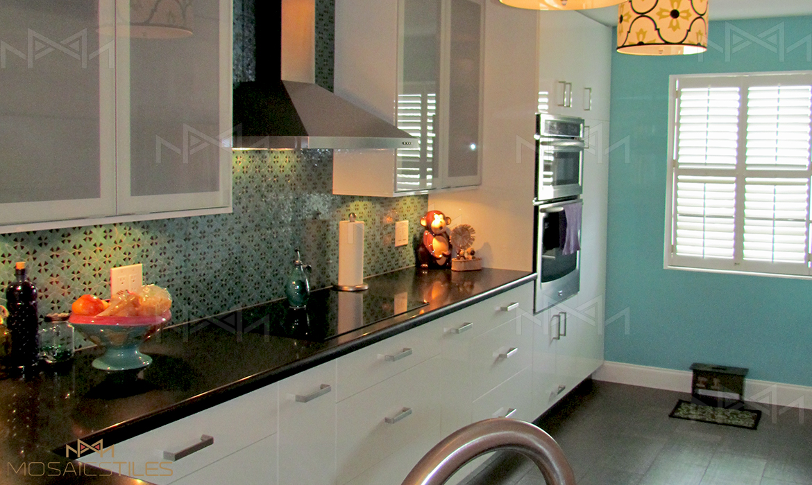 Moroccan zellige tiles used for a colourful backsplash