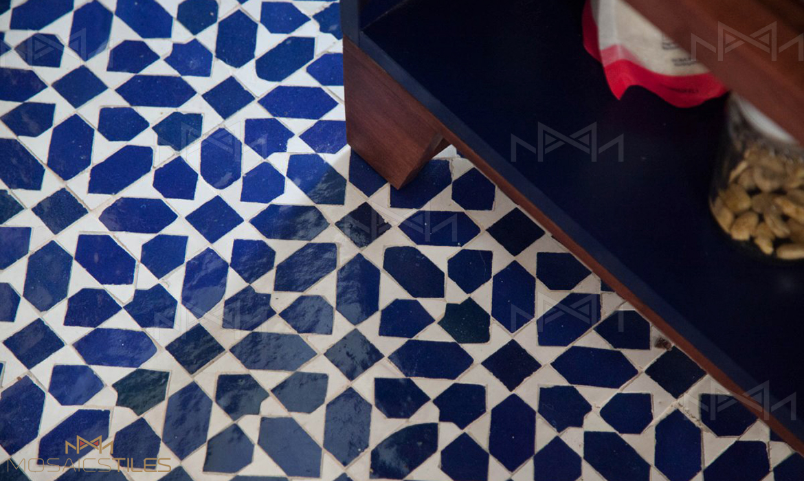 Moroccan zellige tiles in kitchen floor, New York City