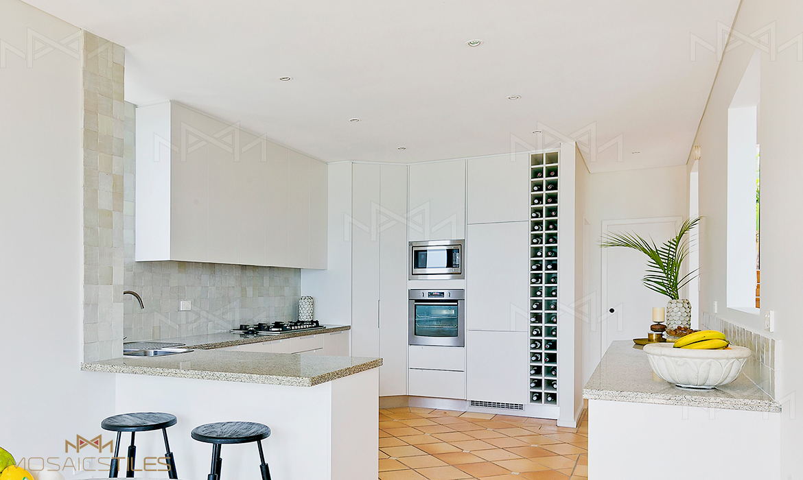 Kitchen with zellige tiles