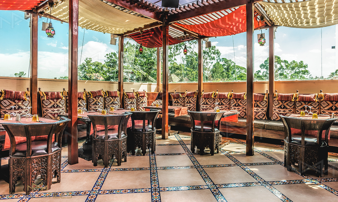 Restaurant Tambourin of Kempinsky hotel in Nairobi with zellige borders