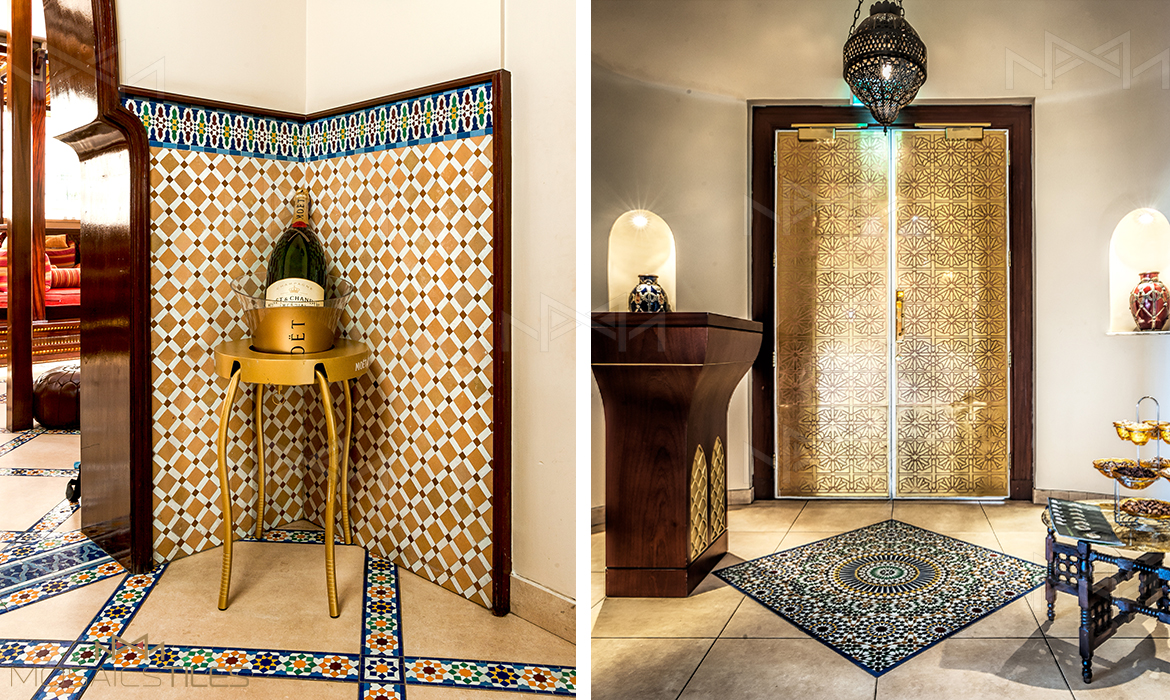 Moroccan floor and wall tiles in Kempinsky Villa Rosa, Nairobi