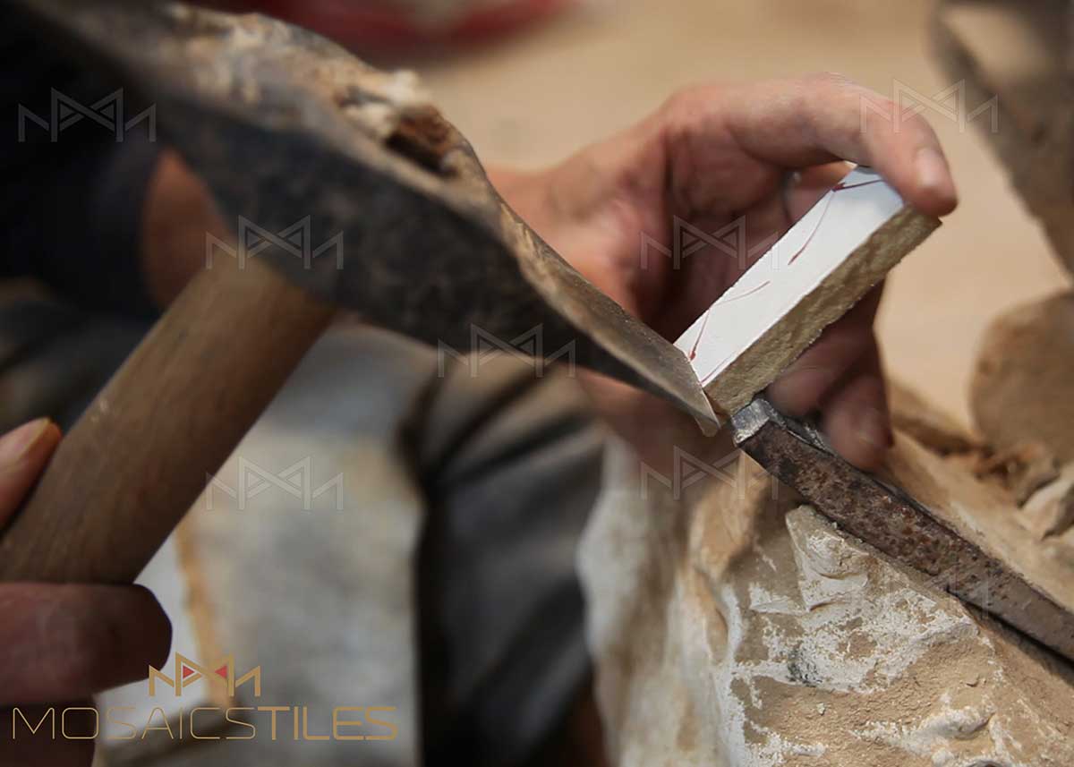 handemade moroccan tiles cut