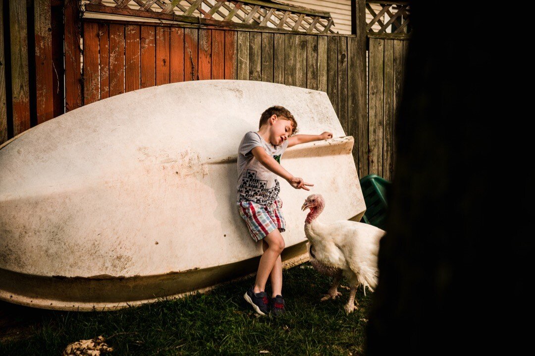 I have no idea what's going on here but I heard him mention &quot;the breakfast rush&quot; and someone named Harmonica. 

Kids are so delightfully weird.
*
*
*
*
*
*
#turkeysofinstagram 
#outdoorchild