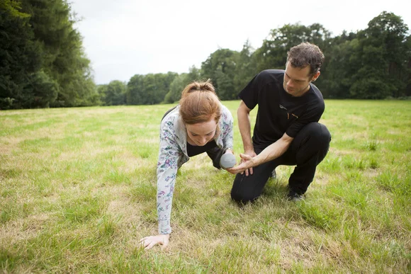 Ken Gilbert with a personal training client in the park