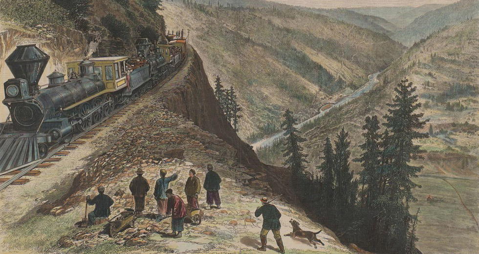 Chinese railroad workers on the Transcontinental Rail Line