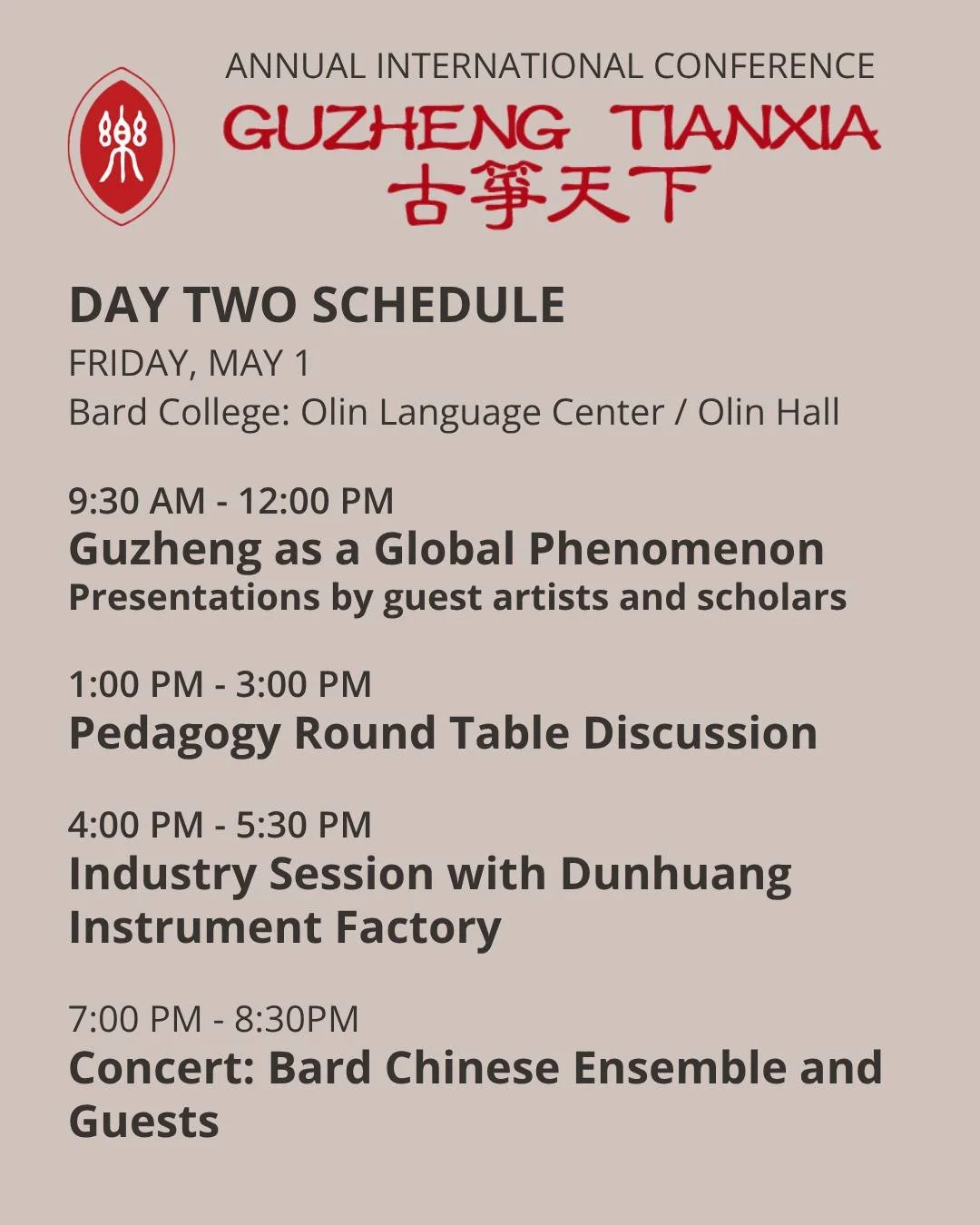 Day Two of the 8th Annual US-China Music Institute Conference: Join us for a full day of presentations, discussions, and exploration of the guzheng as a global phenomenon. Highlights include guest artist talks, an open pedagogy roundtable, an industr