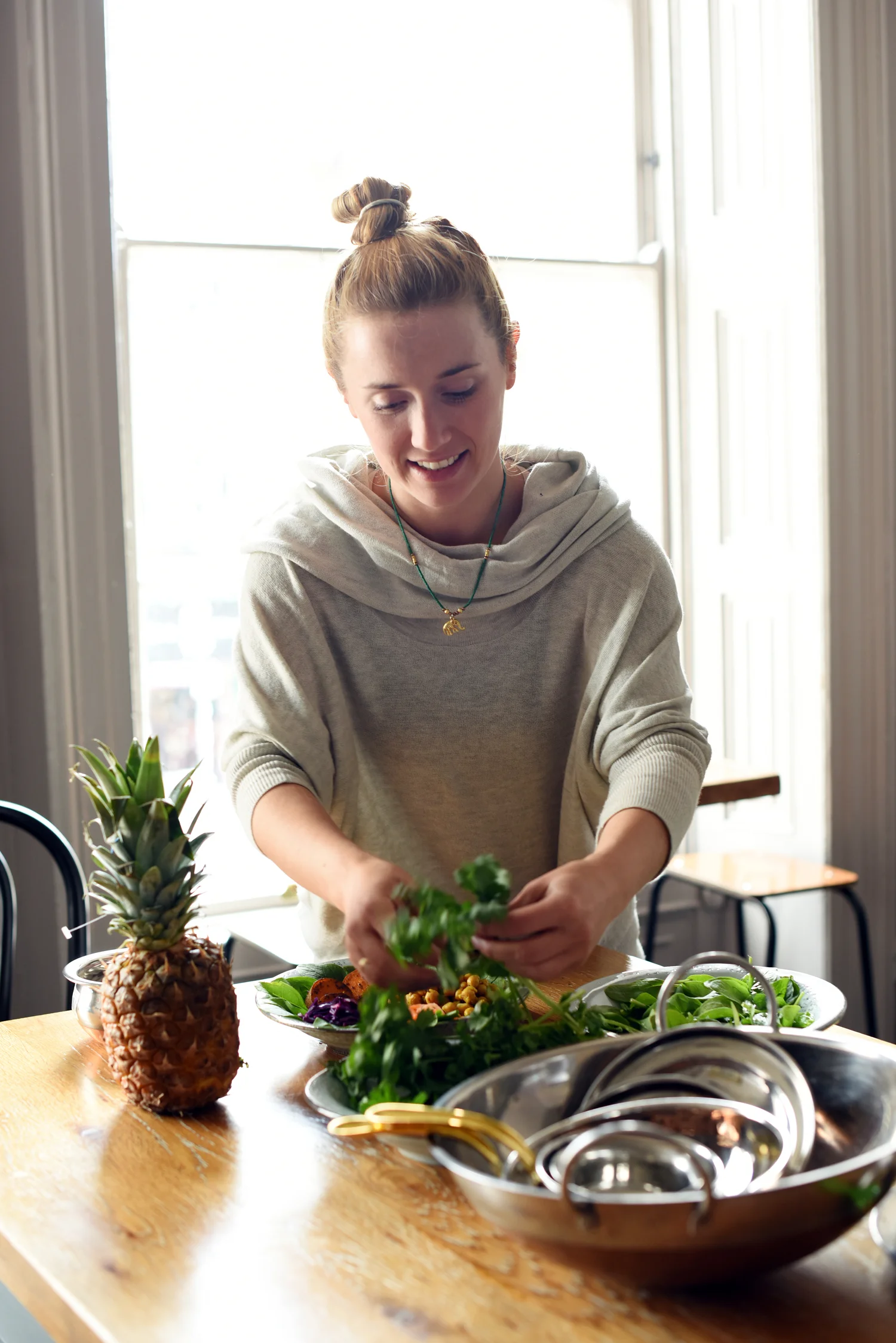 Playing with all our fresh ingredients to put the perfect elements together.