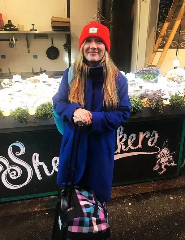 Channelling my inner Paddington Bear in this charity shop Reiss Coat