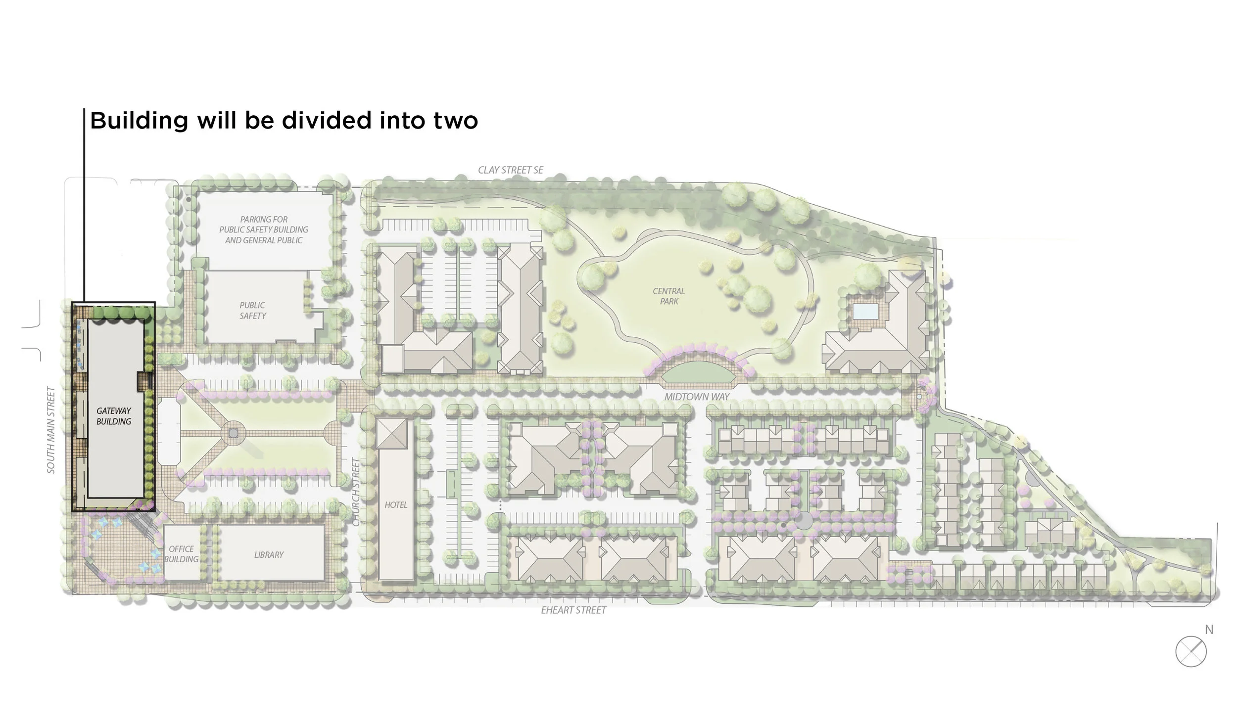 Gateway building will be divided into two