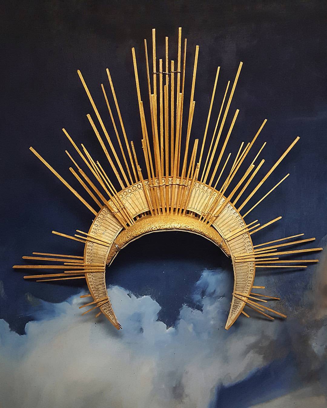  “ Bernini Halo ”  crown | wood, paper, brass, cork, gold leaf 