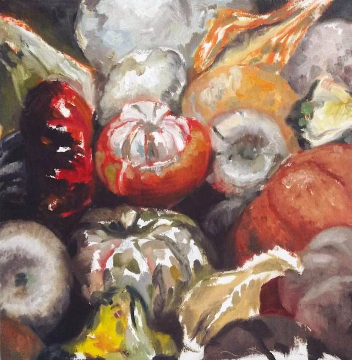 “Autumn Gourds ” 12” x 12" | oil on board