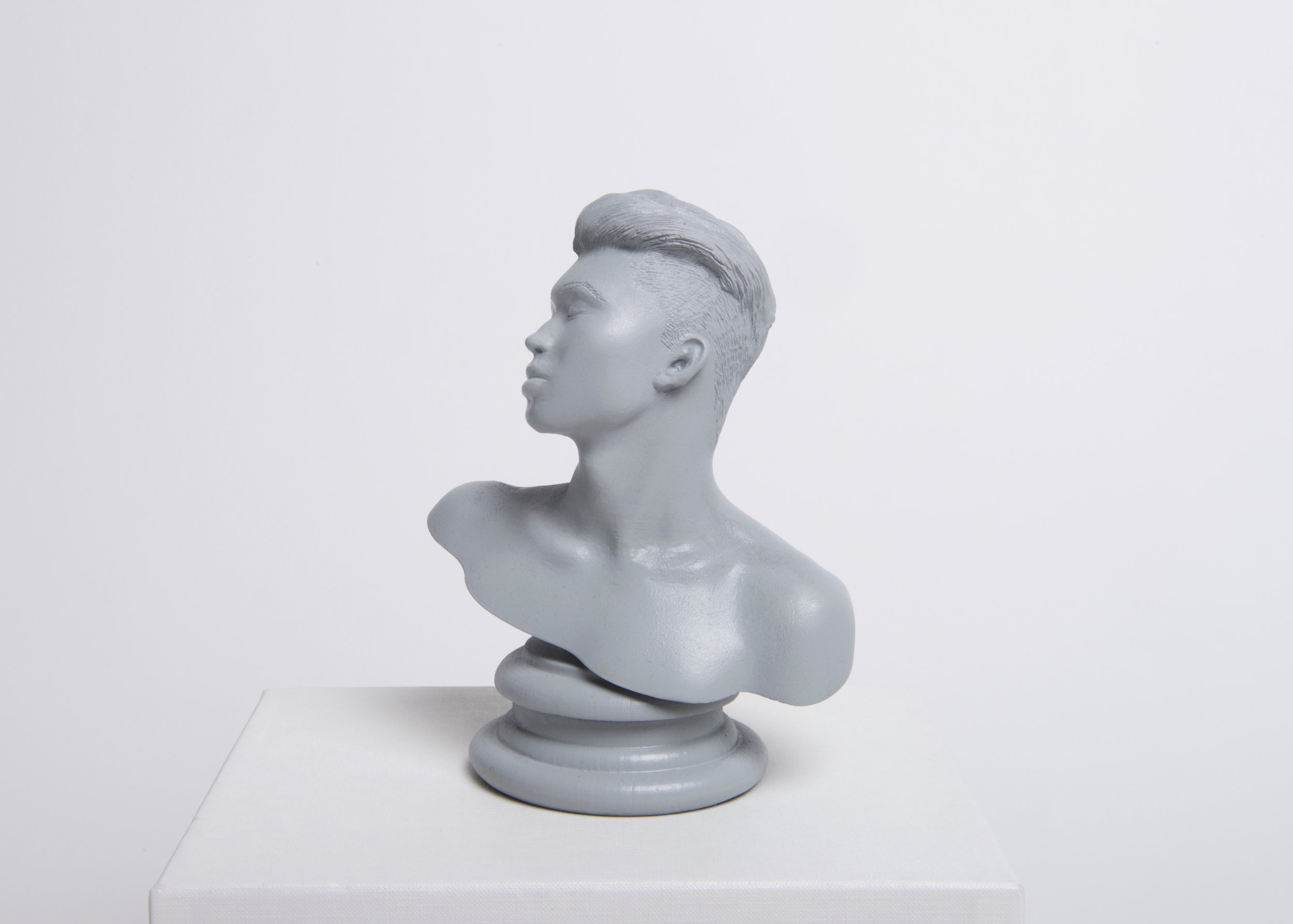 Epilogue 4.5”x6”x3.5” 3D printed resin, epoxy resin, spray paint Healing is only acquired through the proper vantage point and gratitude for what is then beheld. 