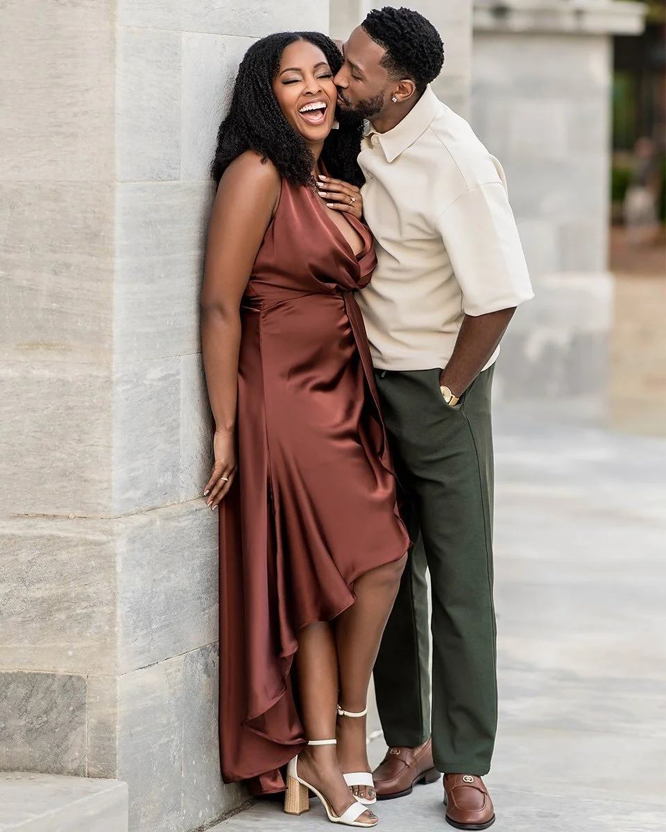 Laughing, living, loving with your true love. 
Wedding coming soon!
.
Makeup: @christakw
Photography: @sherondaphoto 
Dress: @mooyiusclothing