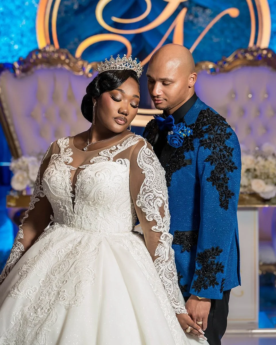 Nikki &amp; Isaiah 💍 
.
Bride: @mrs.james__
Groom: @zay9___
Venue: @monacovenue
Bridal Gown: @ellazbridal
Photography: @sherondaphoto
Cake: @themacaronqueen215