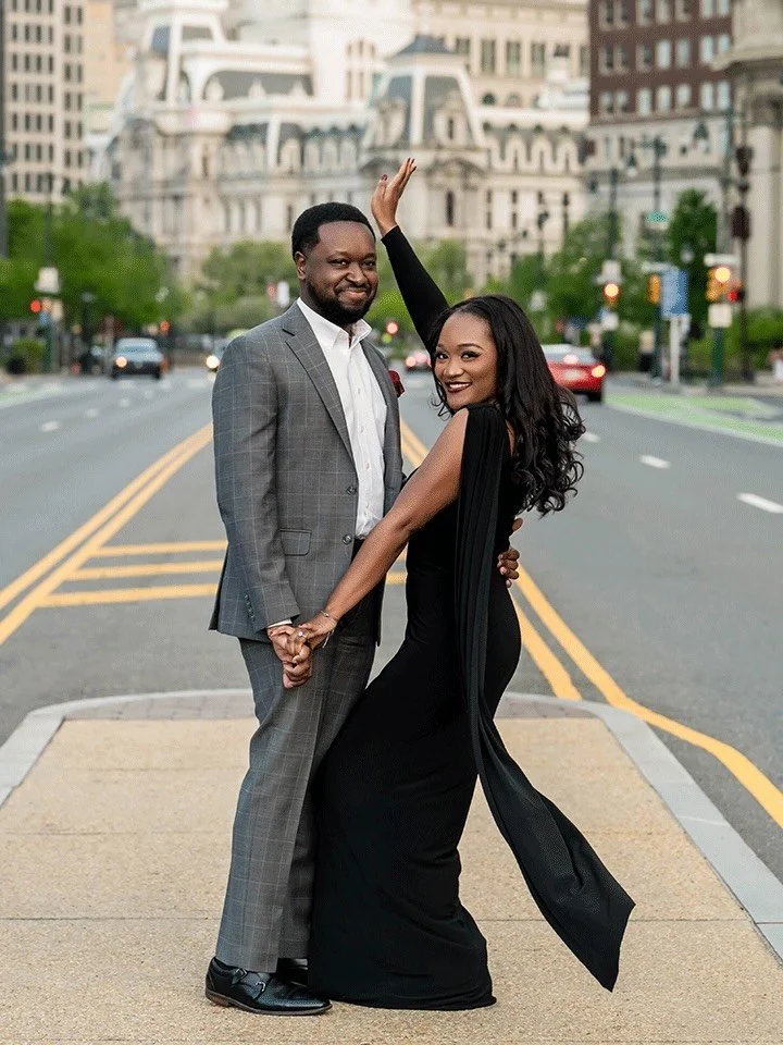 Dancing in the street now&hellip;dancing to the aisle this year 🖤.
.
Bride To Be: Henose
Groom To Be: @_jonny.15_ 
Photography: @sherondaphoto 
Makeup: @jojo_onthebeat