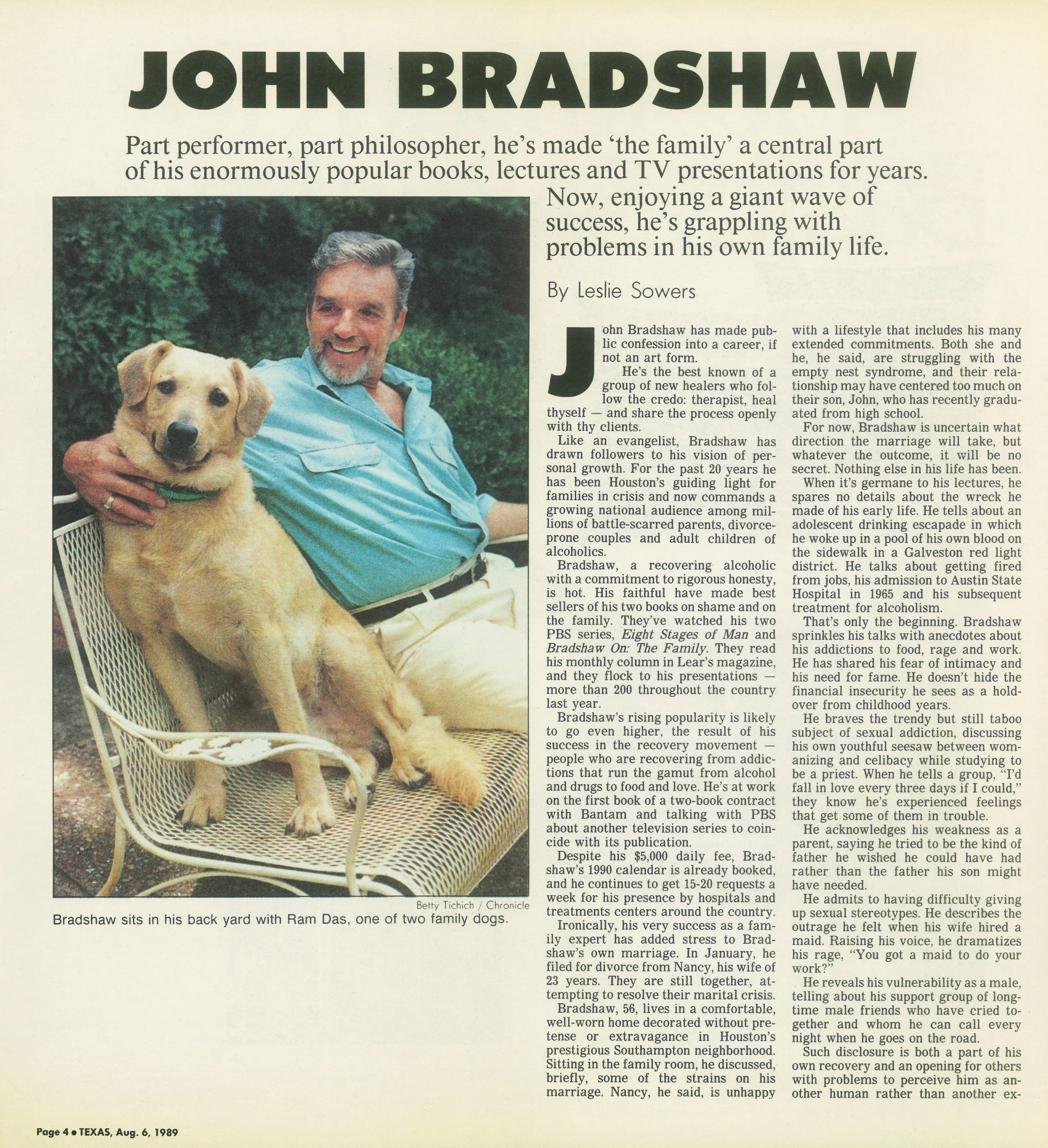 John Bradshaw in Houston Chronicle Magazine — John Bradshaw