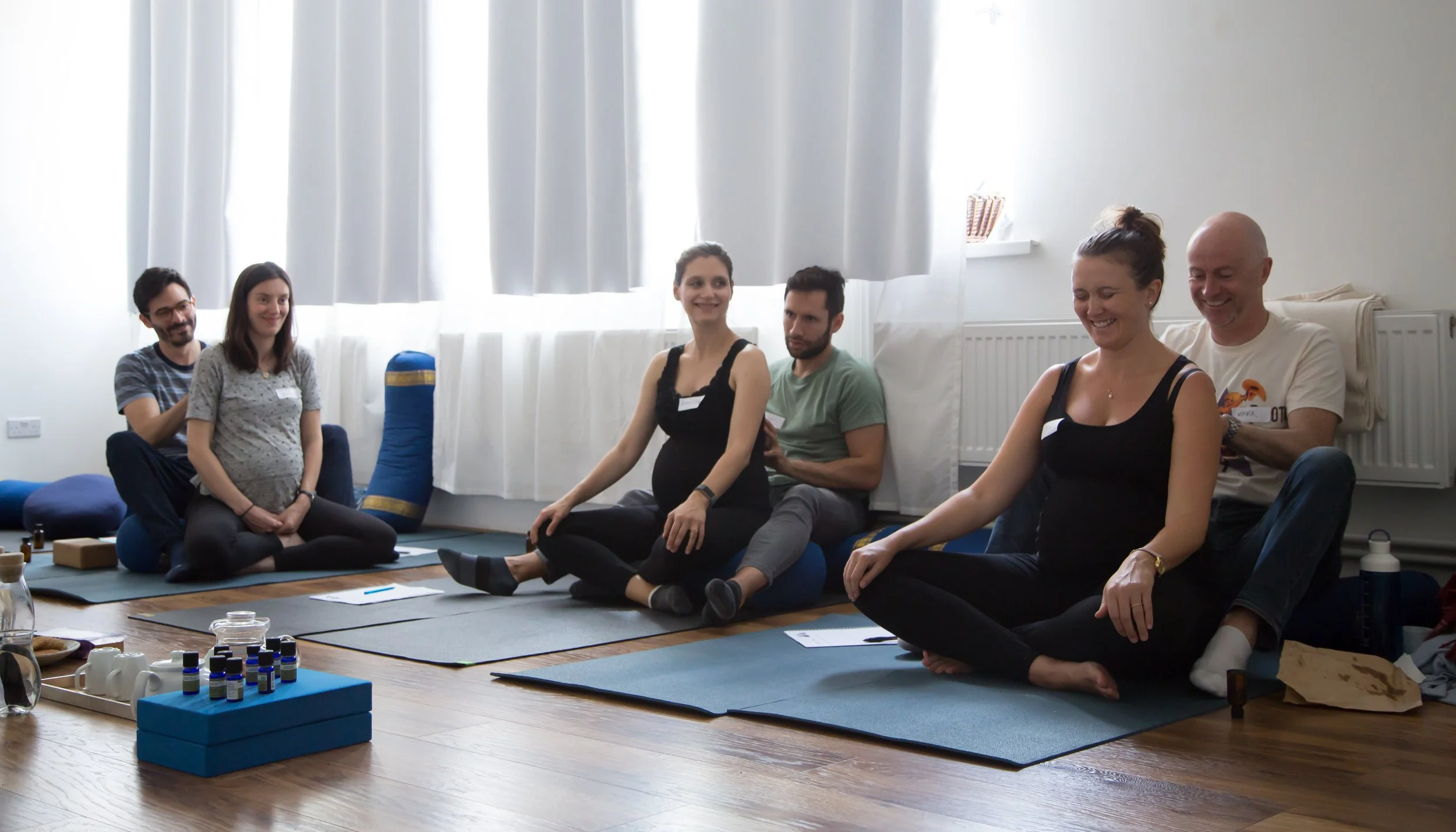 In person hypnobirthing course London class members smiling.jpg