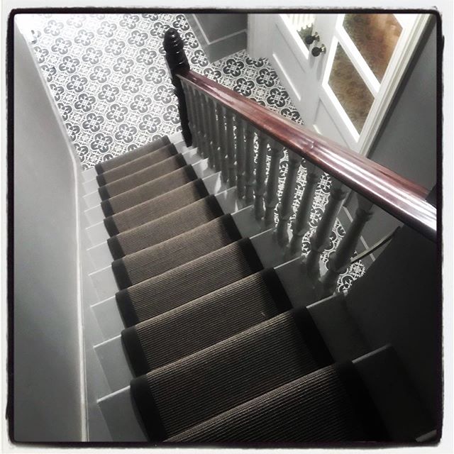 From a different perspective

#staircase #entrancehall #runner #grosgrain #handrail #edwardian #dustystone #crucialtrading #floortiles #littlegreene #interiordesign