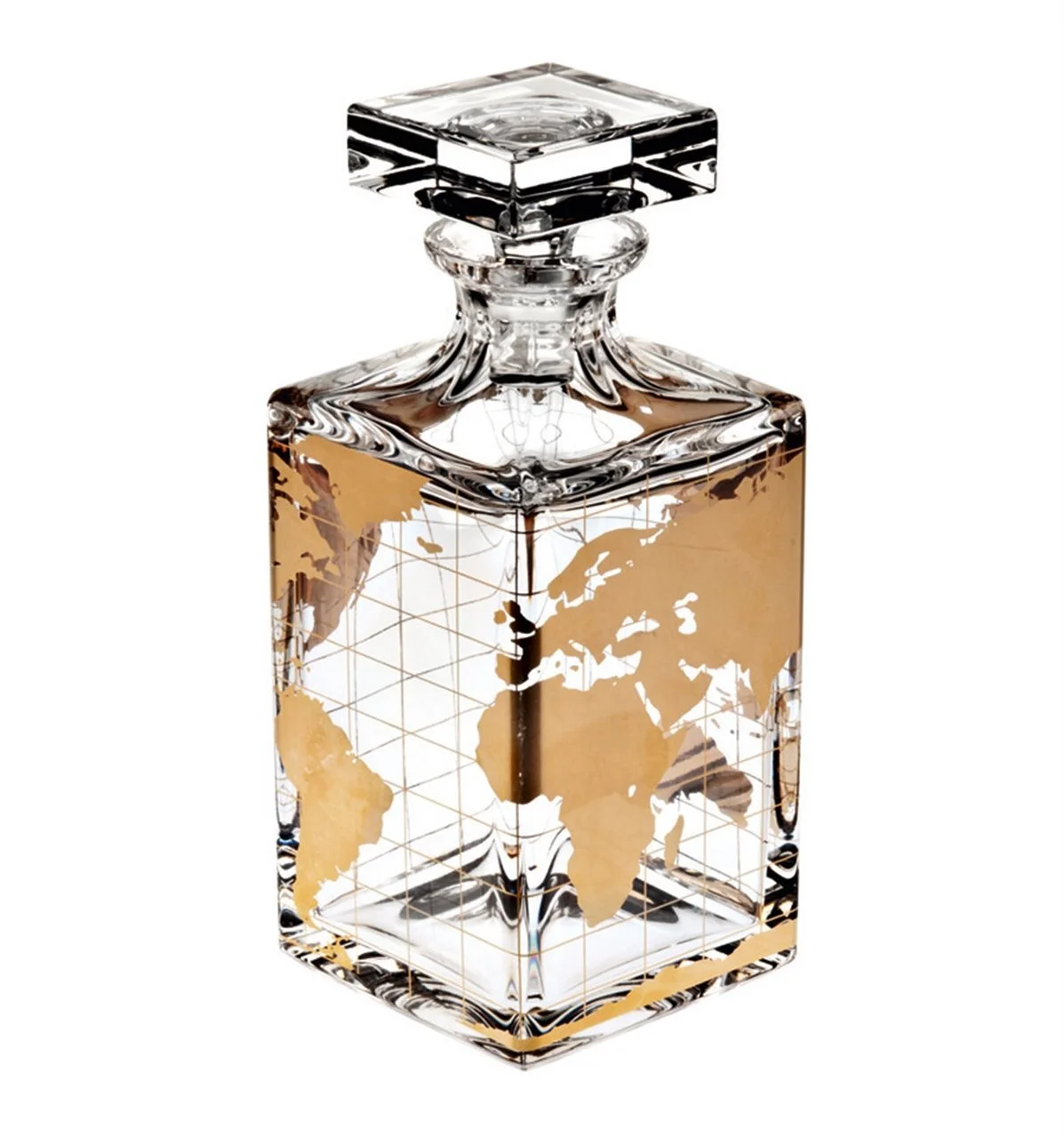 VISTA ALEGRE - Atlas - Whisky Decanter Handmade Crystal手工水晶打造的醒酒器，外型簡單大方。印有世界地圖，可以邊喝著小酒，想著下一趟旅途該去往何處。
