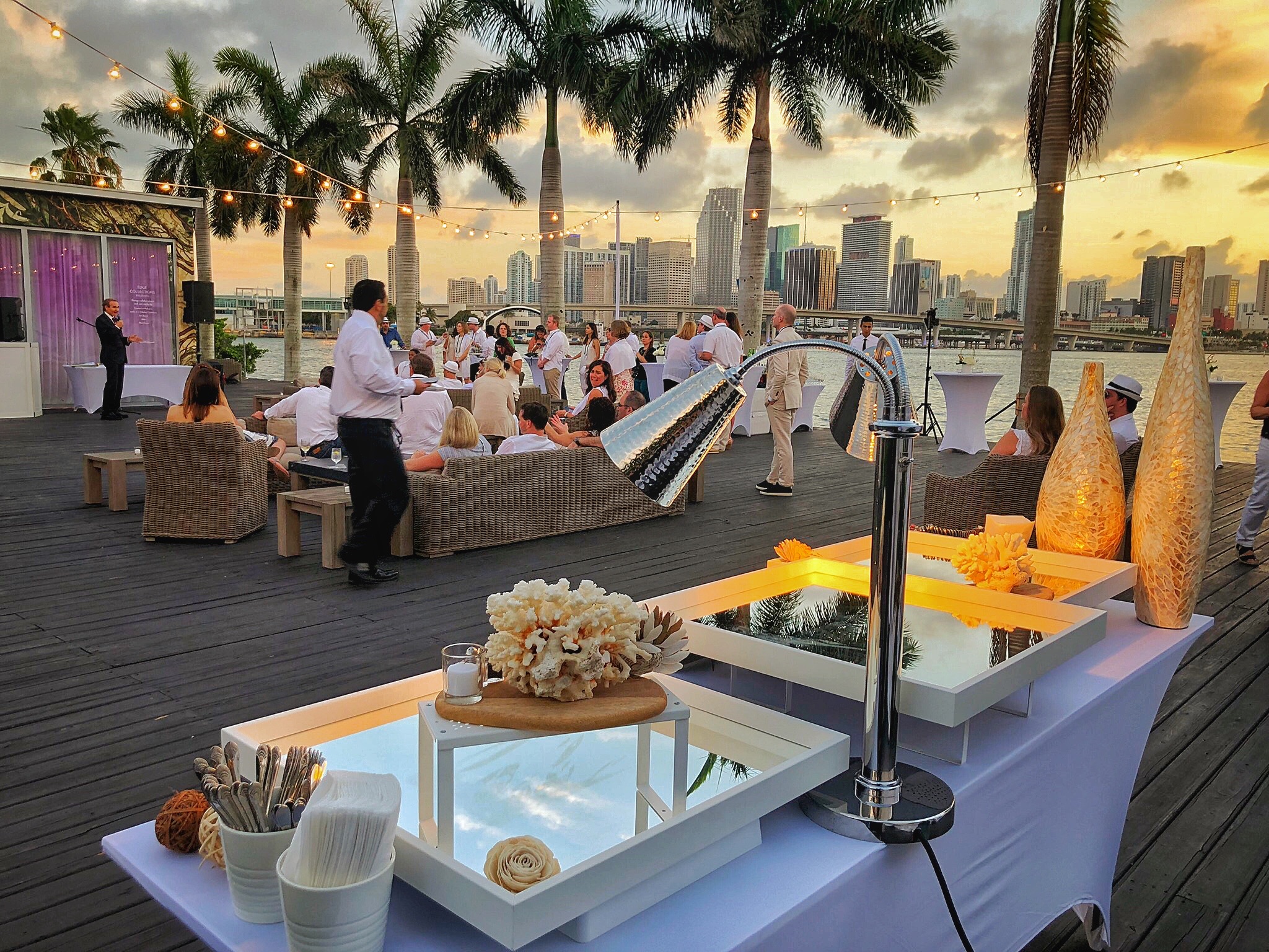  Outdoor Buffet Station at The Deck at Island Garden Marina in Miami Beach 